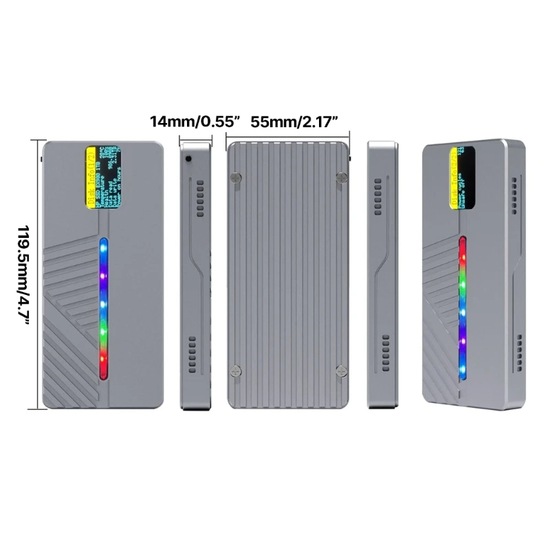 USB 3.2 10Gbps M.2 NVMe SSD ڽ ȿ   ϵ ̺ Ŭ  ÷ äο Led 