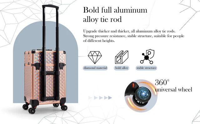 Carrito de maquillaje profesional con ruedas y luces, Maleta de gran  capacidad, equipaje rodante, Maleta de alta calidad, novedad de 2024 -  AliExpress