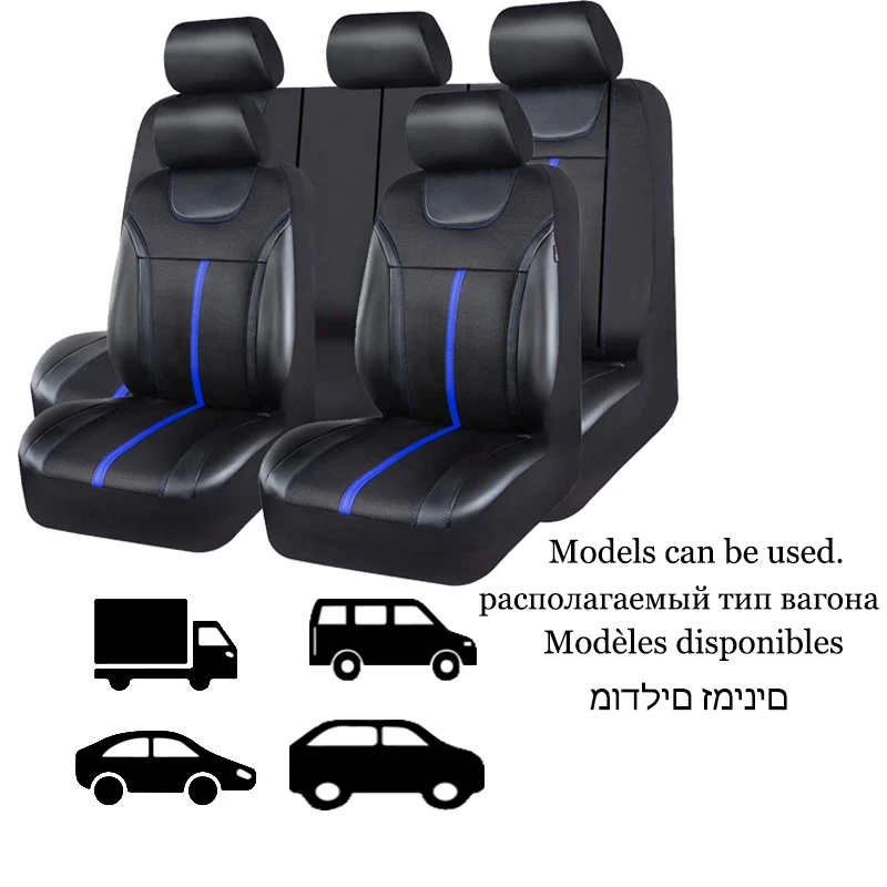 AUTOKING PU-Leder und Netzstoff Universeller Autositzbezug-Set Autozubehör Unisex Passend für die Meisten PKW SUV Van LKW Sitzkissen – Detail 6
