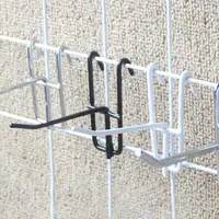 10Pcs Metal Mesh Panel Hangers Reusable Supermarket Hanger Universal Retail Shop Mesh Panel Hooks Coat Bag Hanger Hook Wall Hook 1