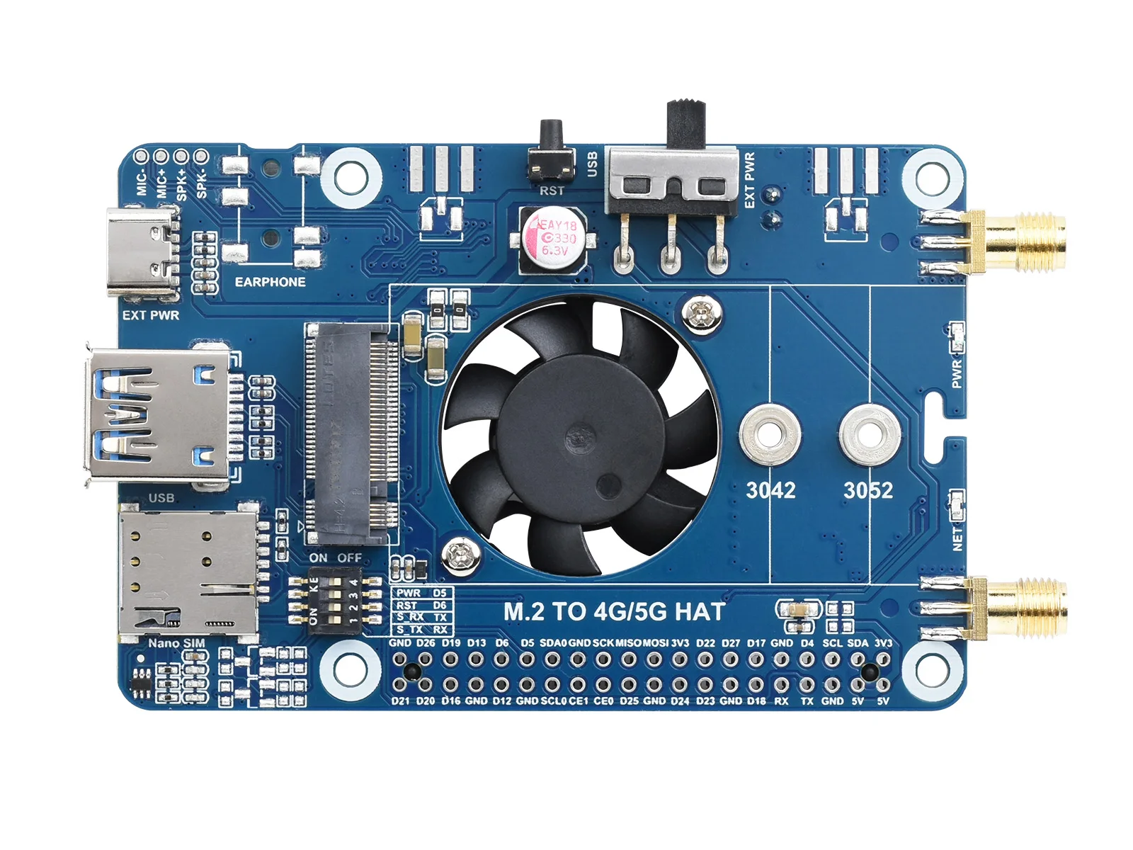 󽺺 ,  ׳ LTE-A, Ƽ  Ƽ , GNSS  EM06-E LTE Cat-6 HAT
