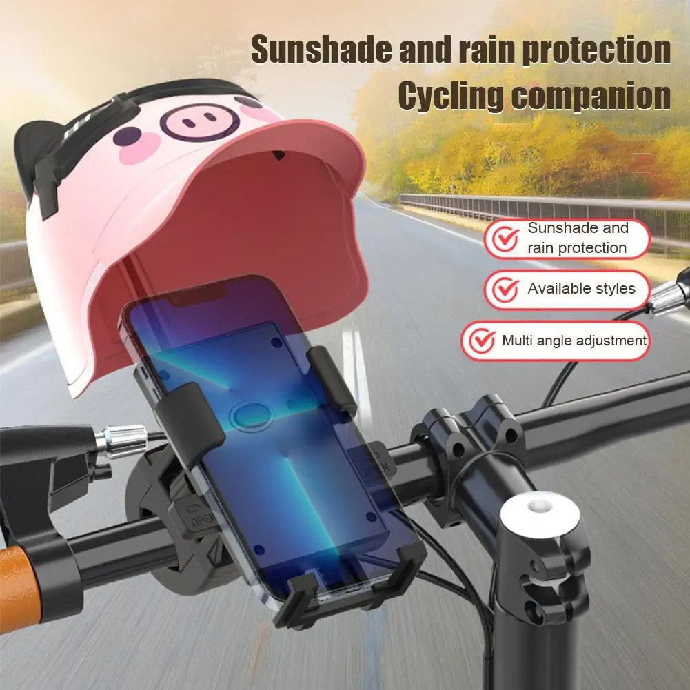 

Small Helmet Mobile Phone Holder Portable Mini Phone Shade Phone Waterproof Umbrella Sun Navigation Bicycle Bracket Accesso H5Q5