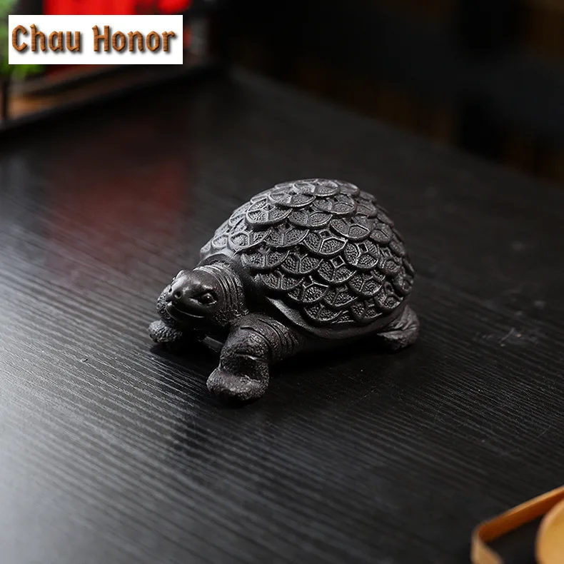 Yixing Nurturable Money Turtle Purple Clay Tea Pet Desktop Set Wealth-Attracting Ornament Home Plaything