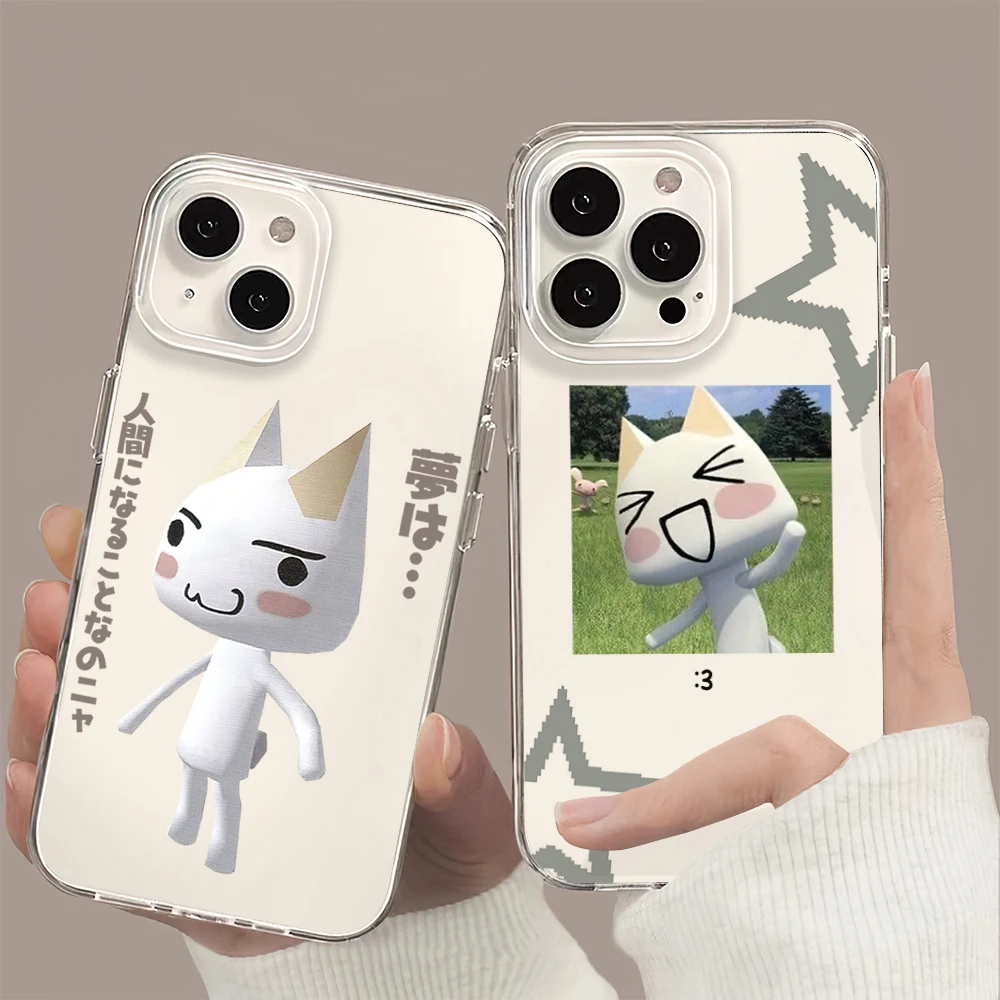 Adorable T-Toro Cat Transparent Soft TPU Phone Case