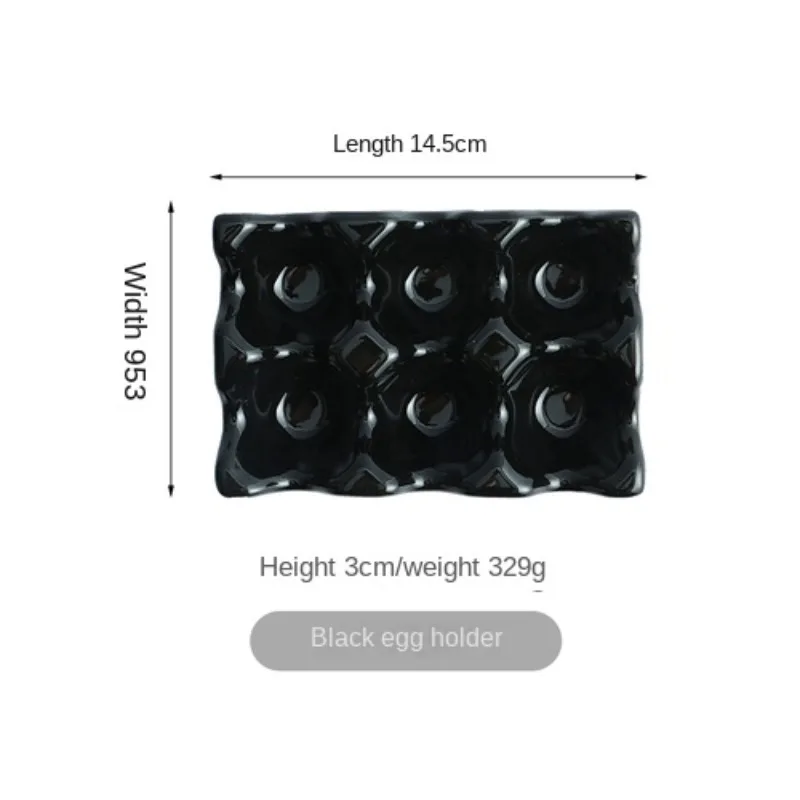 Six-compartment Egg Storage Tray Rectangular Ceramic Grid Egg Storage Oven Mold Refrigerator Container Kitchen Utensils ceramic egg storage tray