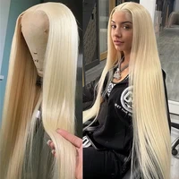30 40 46 pouces 613 os droit perruque de cheveux humains couleur miel blond 13x6 HD dentelle frontale 13x4 avant perruques 100% brut perruque de cheveux humains 2