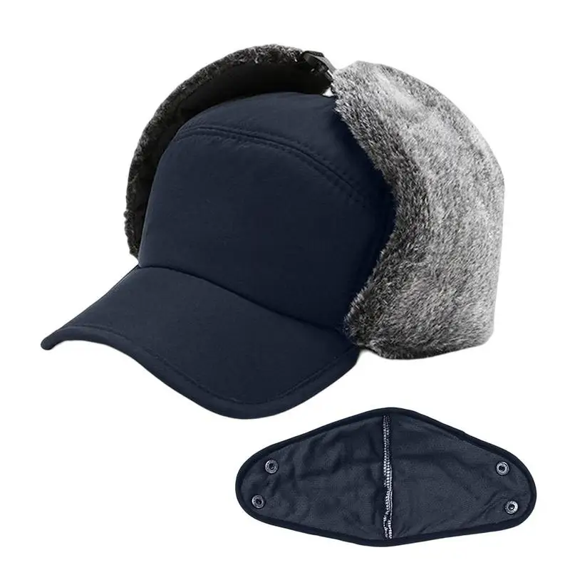 

Fashion Trapper Hat Thick Skiing Hat With Ear Flap And Windproof Face Cover Winter Hat For Outdoor Skating Snowboarding Camping