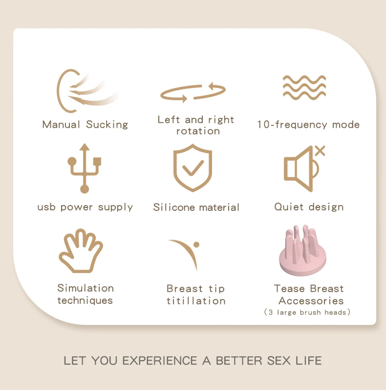 Nipple Suckers Sucking Stimulator Massager with 10 Vibrator Rotation Modes Adult Sex Toys for Women Couples Breasts Sucker