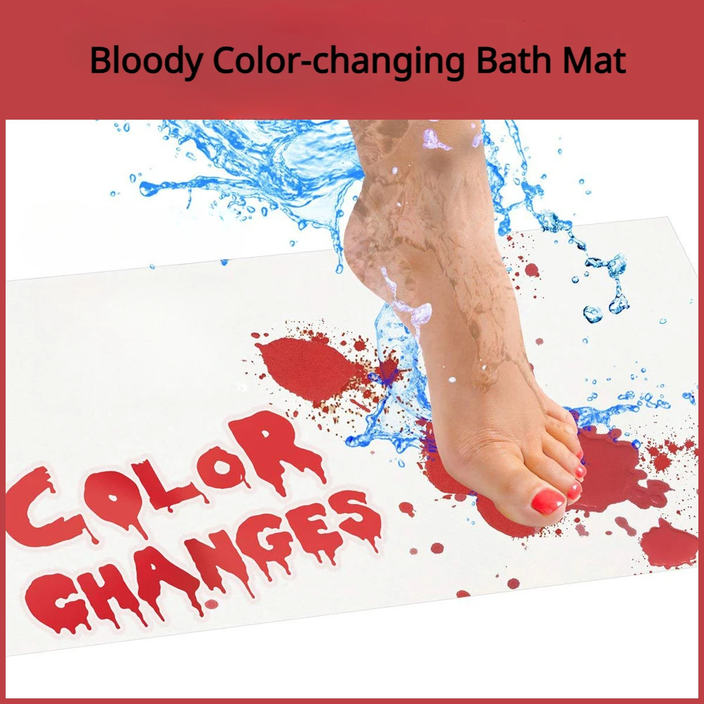 1PCSHalloweenBloodyColorchangingBathMatPrankBathroomFloorMats