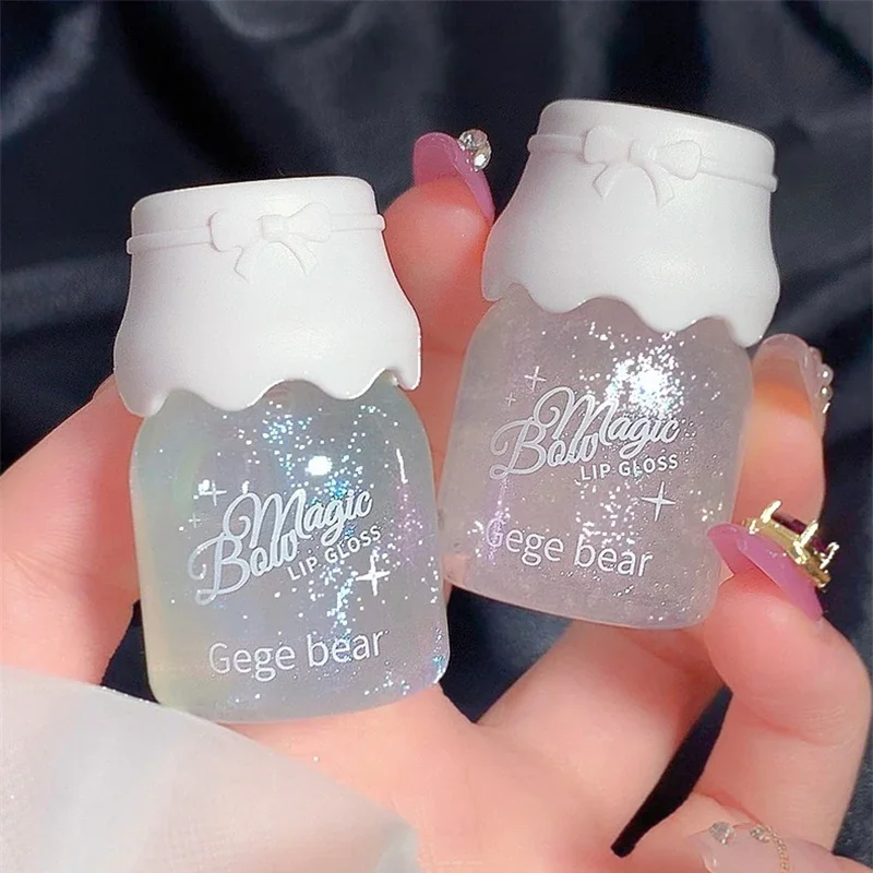 Cute Milk Jar Lipgloss Lip Plumper Oil Colorless Glitter Lipgloss Long Lasting Moisturizing Lipstick Makeup Cosmetics lip makeup lip glaze lip lacquer lip tint lip stain lip gloss lip oil lip plumper