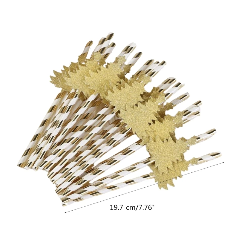 30 Pcs Disposables Drinking Straws Christmas Paper Straws Recyclable Striped for Coffee, Milk, Juice, Cocktial
