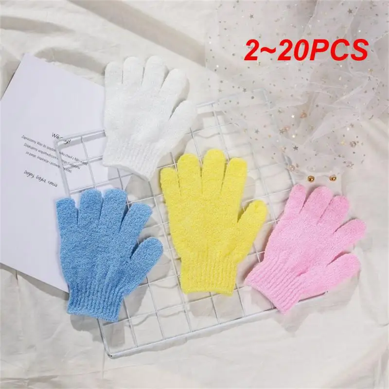 Exfoliate Scrub Bath Gloves 20-2pcs cleaning gloves For Household Shower Towel Scrub Body Wash Children Elastic Wipe Back Bathing Cleaning Gloves