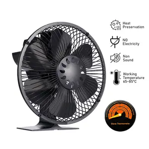 Ventilador de chimenea alimentado por calor, estufa de 3, 4, 5, 6, 12  aspas, calentador grande, tienda de campaña, estufa de leña, ventilador  ecológico sin alimentación - AliExpress