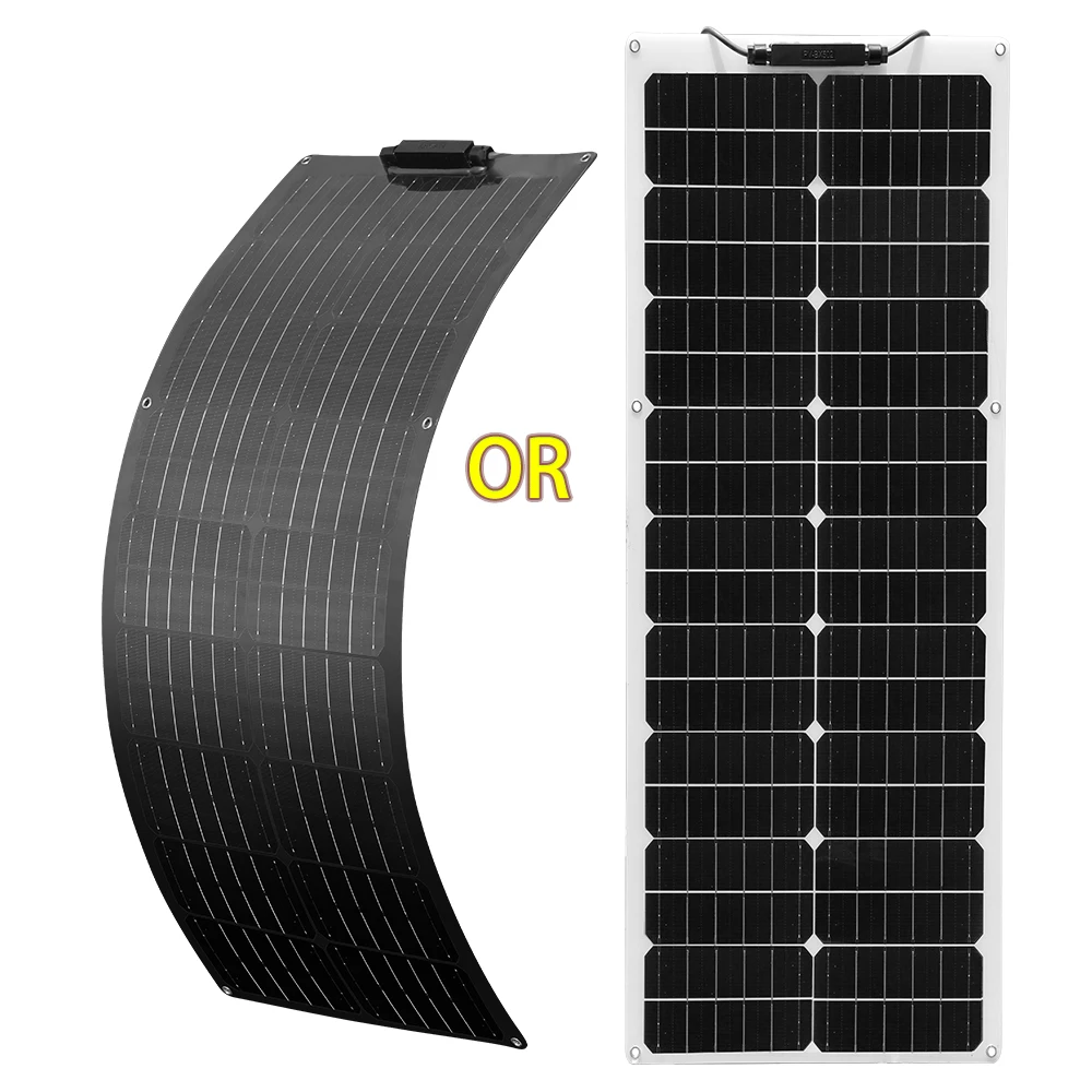 50W Flexibles Solarpanel - 104x25cm Schmal Für Wohnmobil Boot Camping
