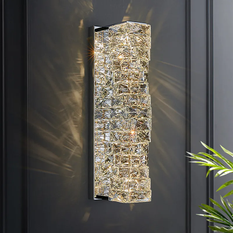 

Modern light luxury creative bedside crystal wall lamp for home decor