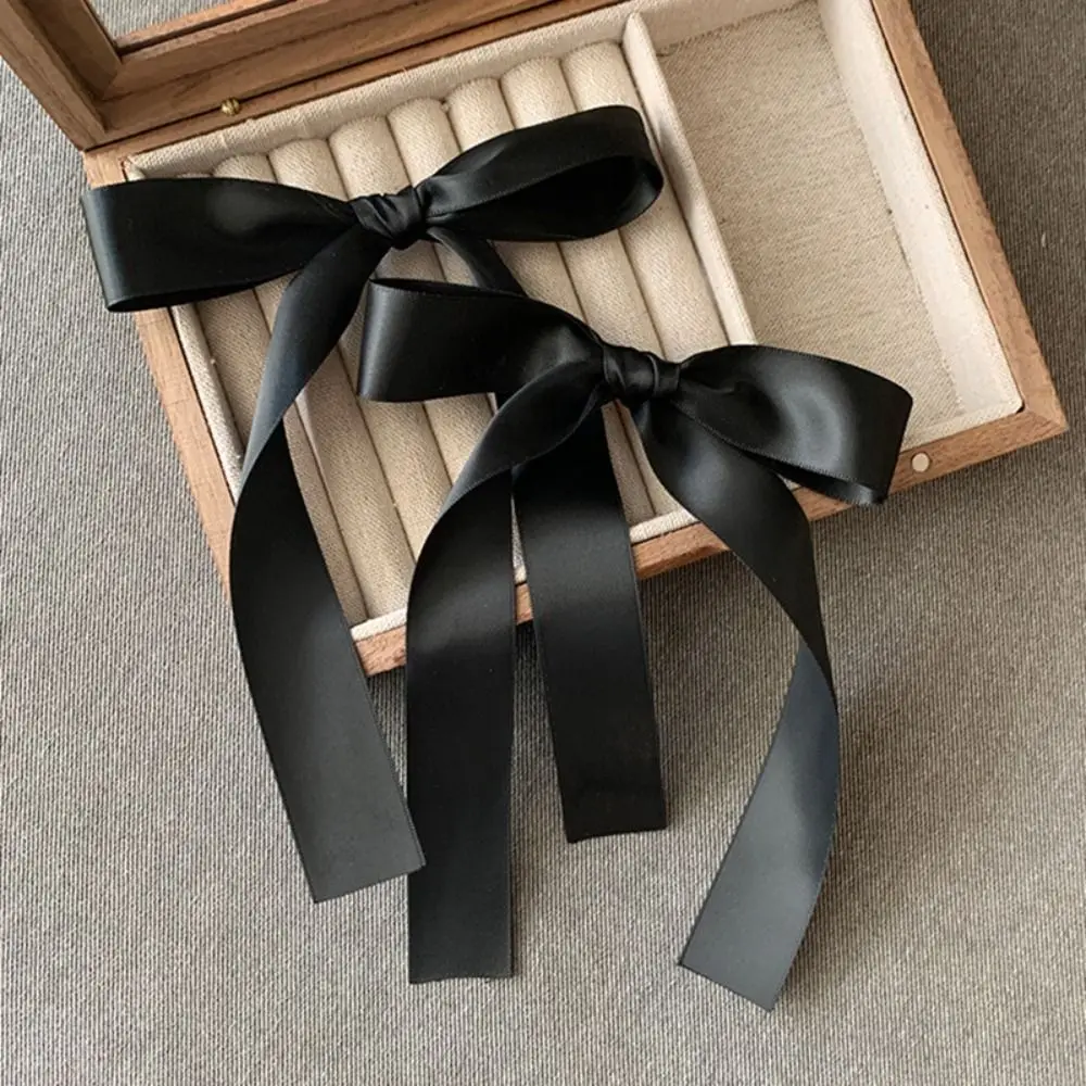 

Ribbon Bowknot Hair Clips Headwear Hair Accessories Black Bang Clip Headdress Fashion Bow Hairpin Girls