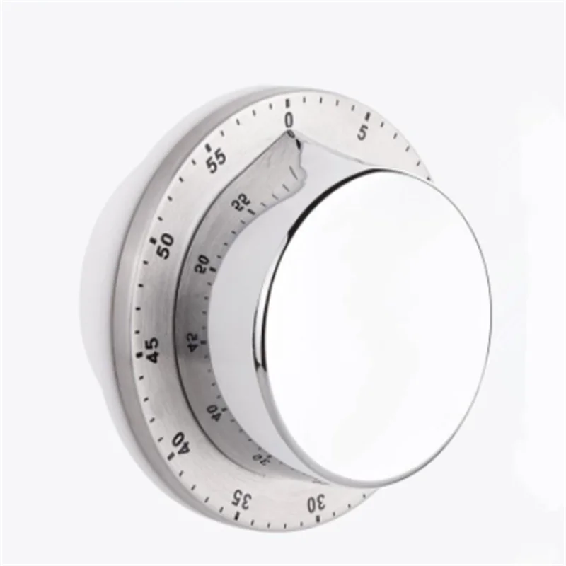 

1pc Stainless Steel Kitchen Timer Magnetic Base Manual Mechanical Cooking Timer Countdown Kitchen Timer With Scale 79mm x 79mm
