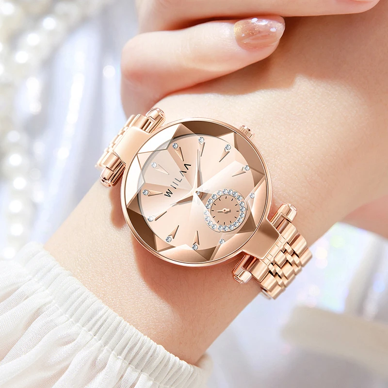 Elegant Diamond Dial Ladies Wrist Watch Stainless Steel Watch Strap Bracelet Women Relogios Feminino Watch Women Wrist Watch women quartz watch leather steel watch rhinestone ladies bracelet watch casual wristwatch clock relogio feminino