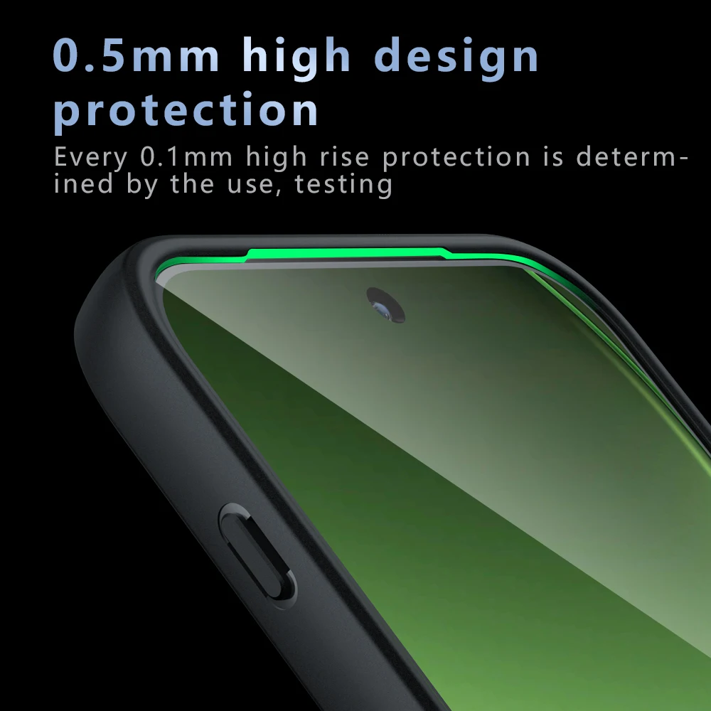 Shockproof Frosted Matte Phone Case with Translucent Hard Plastic and TPU Frame