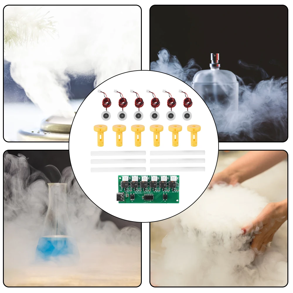 Type-C USB Mini Humidifier DIY Kits Mist Maker and Driver Circuit Board 6 Fogger Atomization Film Atomizer Sheet Oscillating