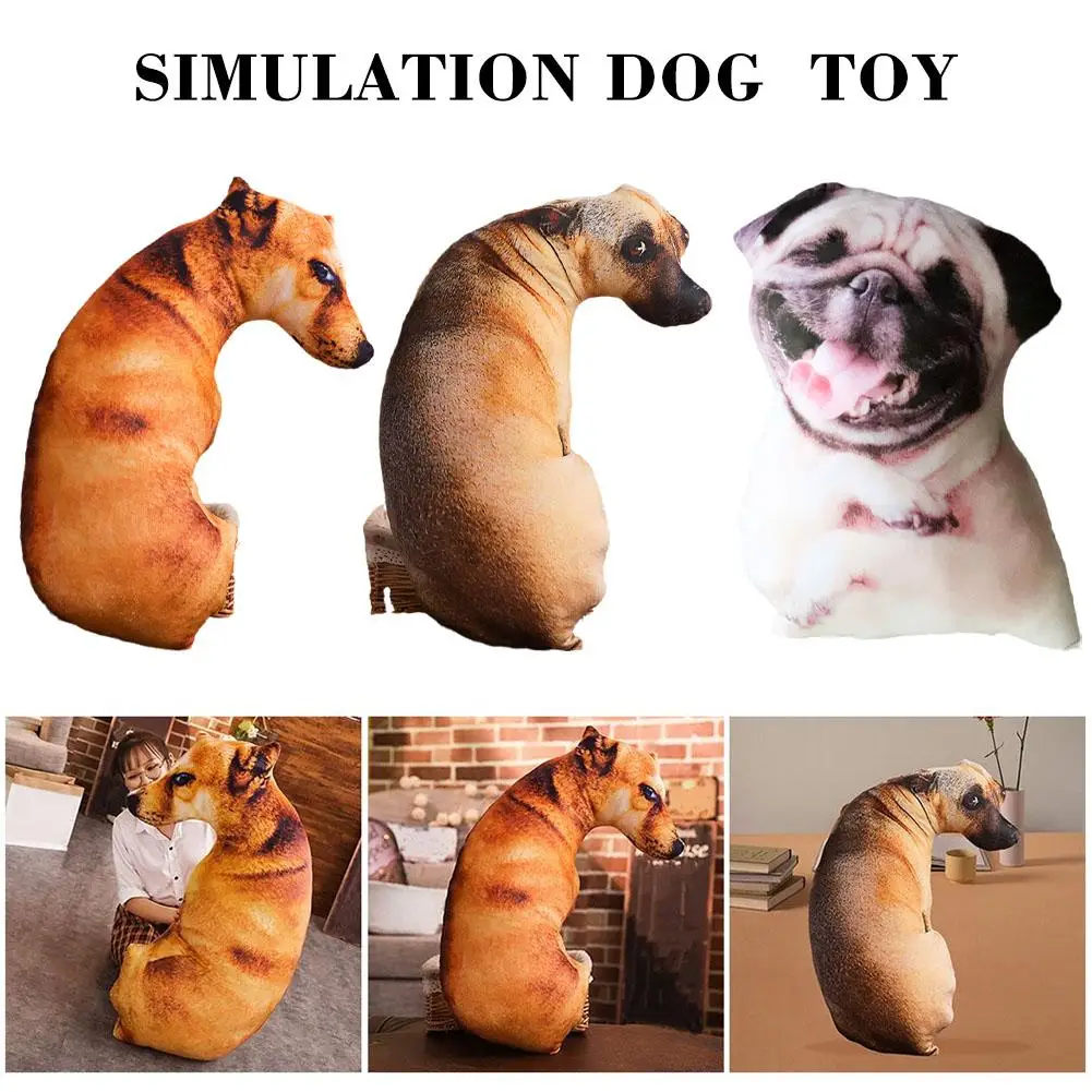 20CM Lovely 3D Puppy Plush Pillow Simulation Dog Plush Stuffed Toy Kids Toy Sofa Bedroom Pillow Home Decoration