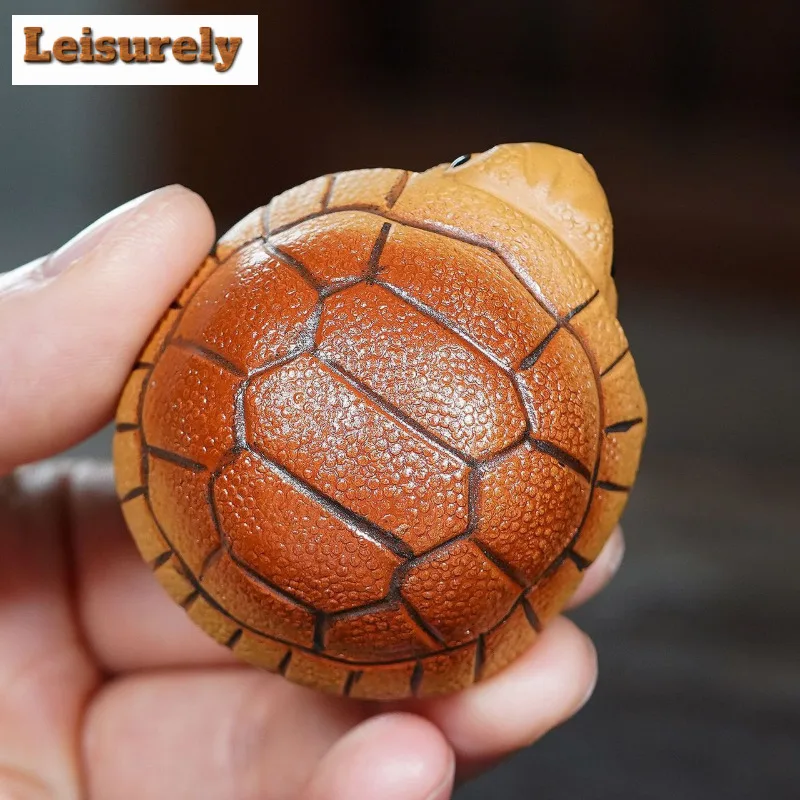 Yixing Zisha Wealth Turtle Tea Pet Vintage Lucky Model Tea Figurine Play Toys Tea Statue Ornaments Tea Ceremony Supplies Craft