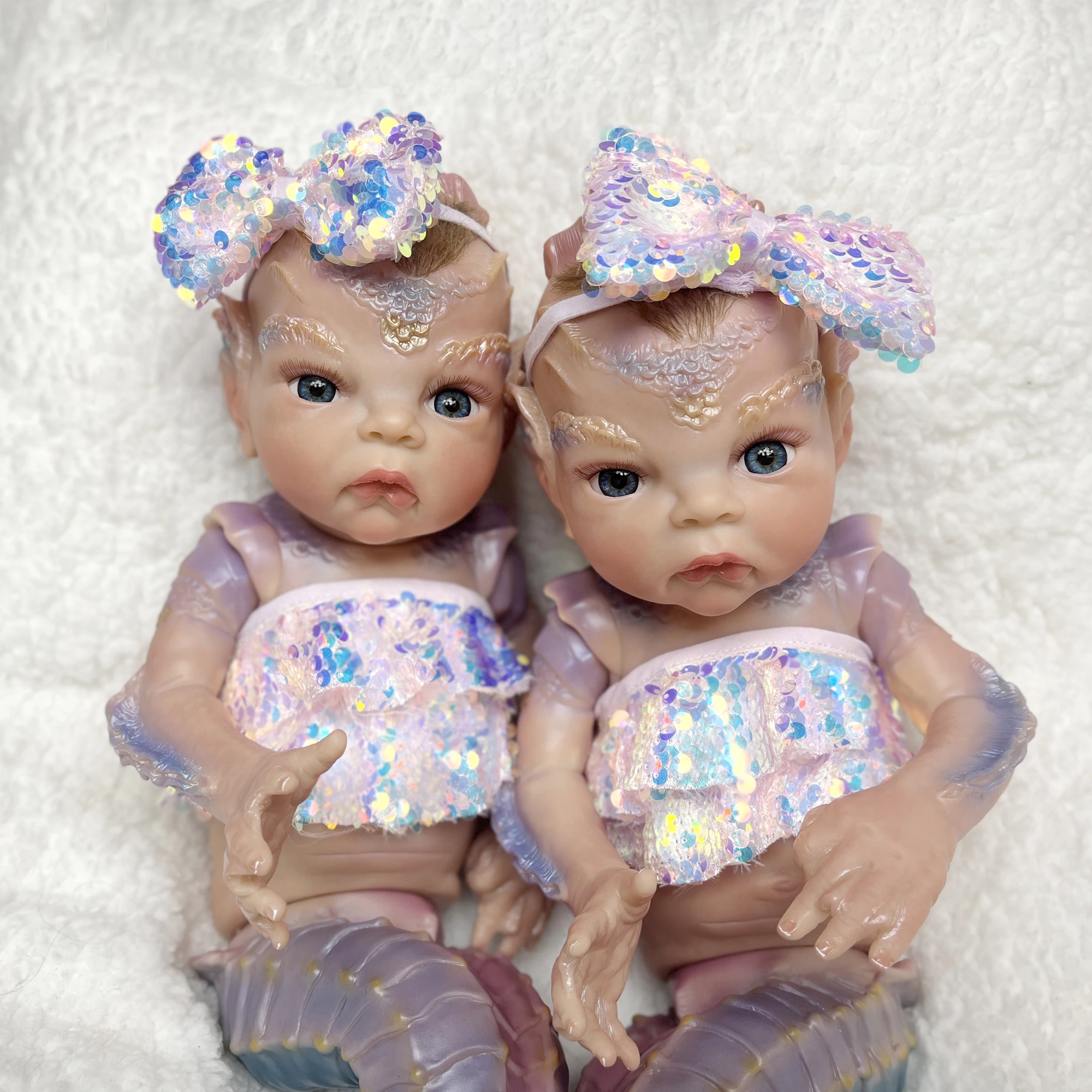 45cm Hippocampus Reborn Doll Painted Skin Handmade Soft