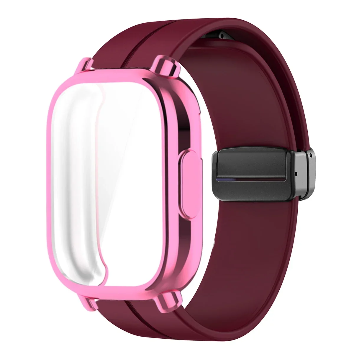 Enhanced TPU Case with Silicone Strap for Smartwatch Protection and Style