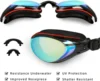 Adult Kids Swimming Glasses Myopia Goggles glasses with Degree,Replacable Nose Frame and Anti-fog Spray 2