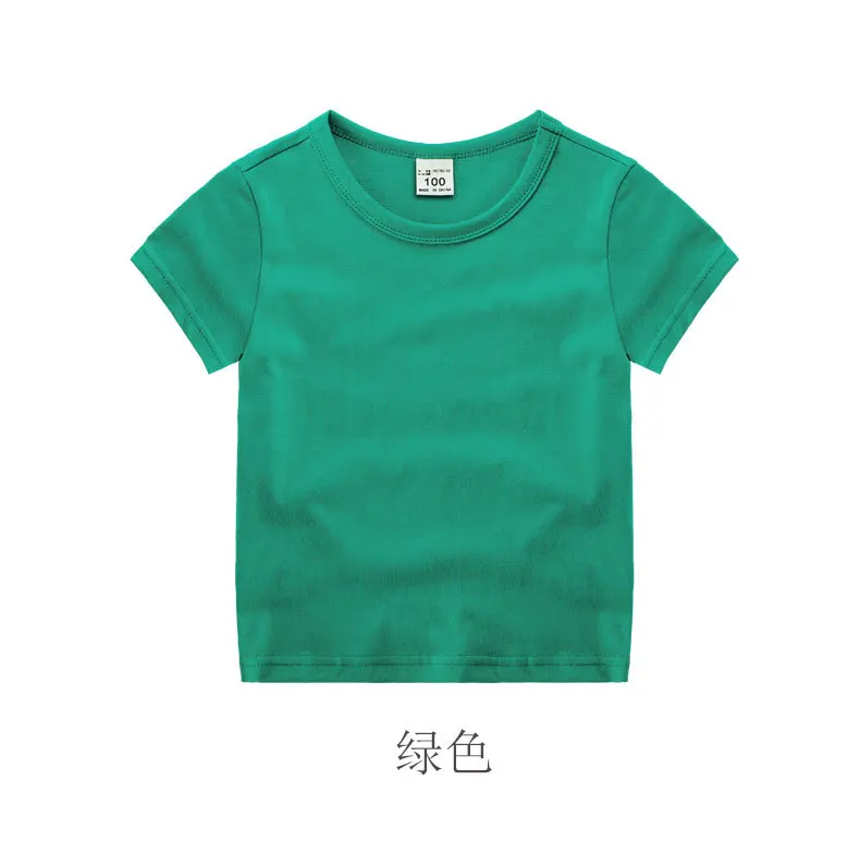 Summer Kids Short Sleeve T-Shirt Toddler Girls Cotton Colour Plain Tee Crewneck Boys T-Shirts Solid Tee Summer Children Clothes essential t shirt