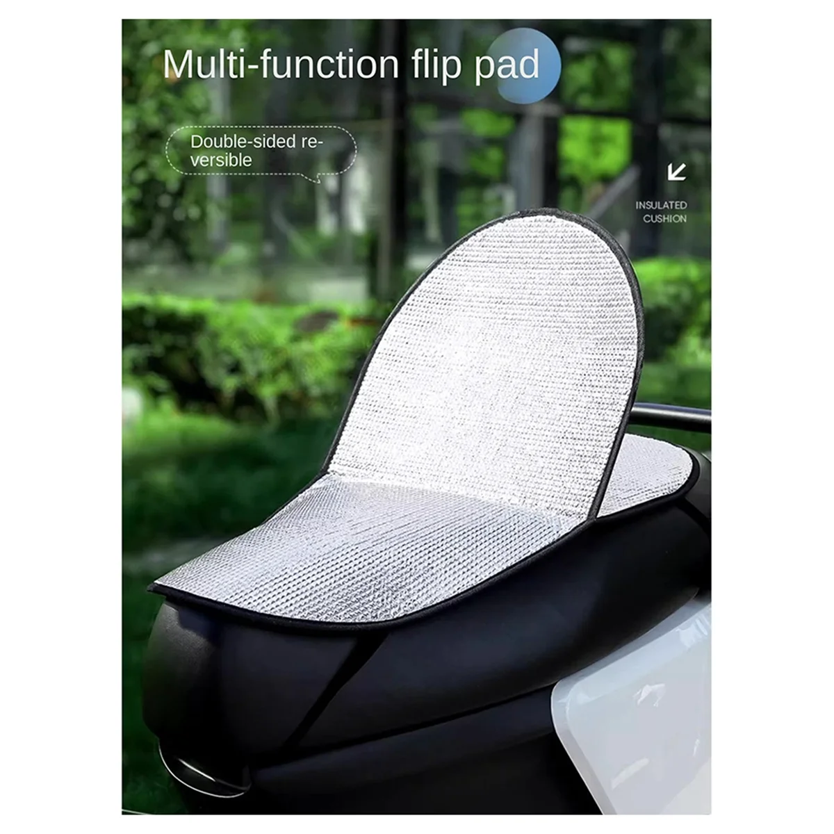 BAAU Electric Vehicle Sun Protection Cushion, Anti-Scalding Heat Insulation Flip Pad, Reflective Aluminum Foil Sunshade Pad