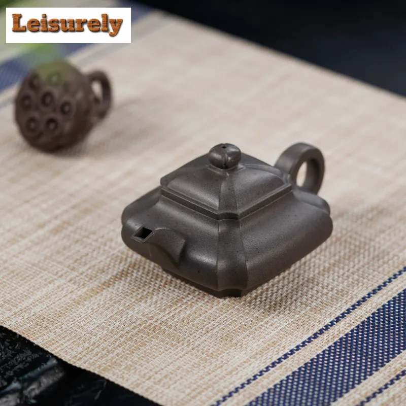 140ml High-end Yixing Purple Clay Teapot Famous Master Handmade Pot Raw Ore Steel Grey Section Mud Tea Maker Kettle Zisha Teaset