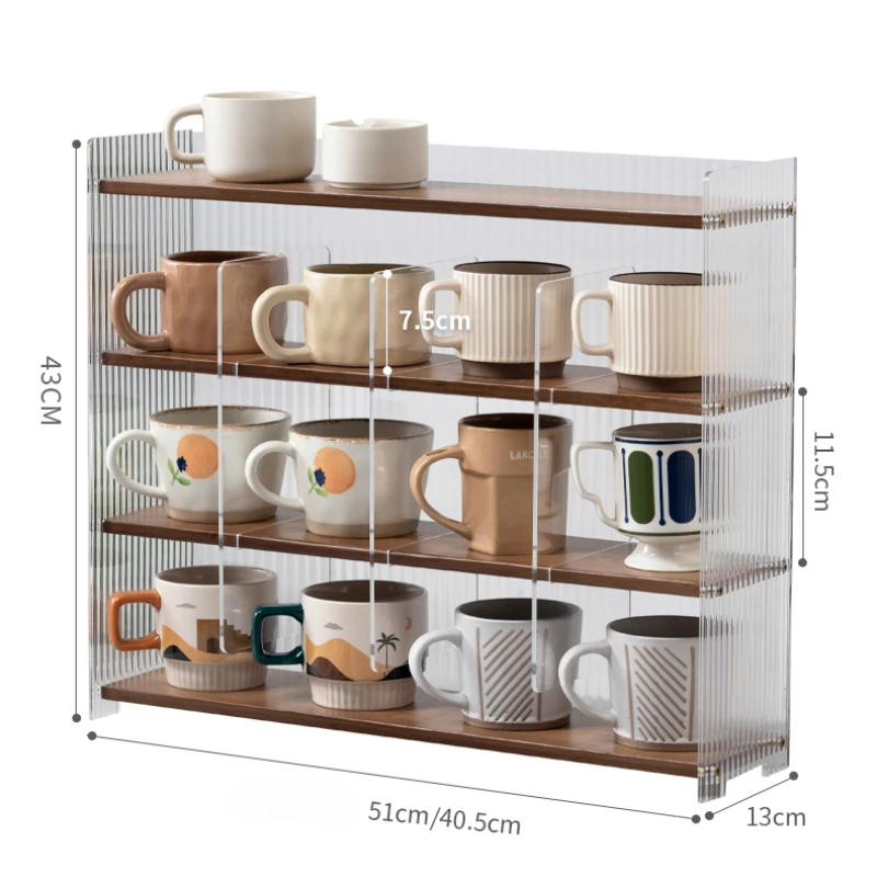 Countertop Cup Storage Rack Multi-layer Coffee Cup Dustproof Rack Wine Glass Rack Mug Coffee Cup Storage Organizer 5