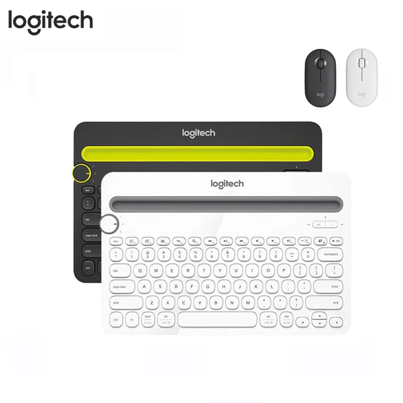 

Logitech K480 Bluetooth Wireless Keyboard Mouse Set Multi-Device Keyboard with Phone Holder Slot for Windows Mac OS iOS Android