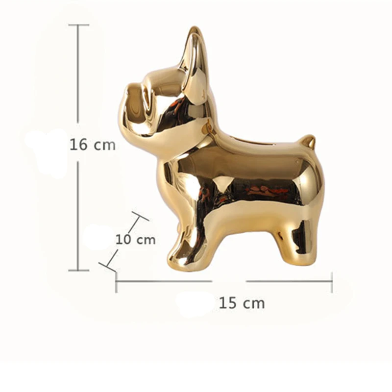 European Ceramic Crafts Bulldog Piggy Bank Home Decor Cute Piggy Bank Ornaments Creative Bulldog Money Box 3