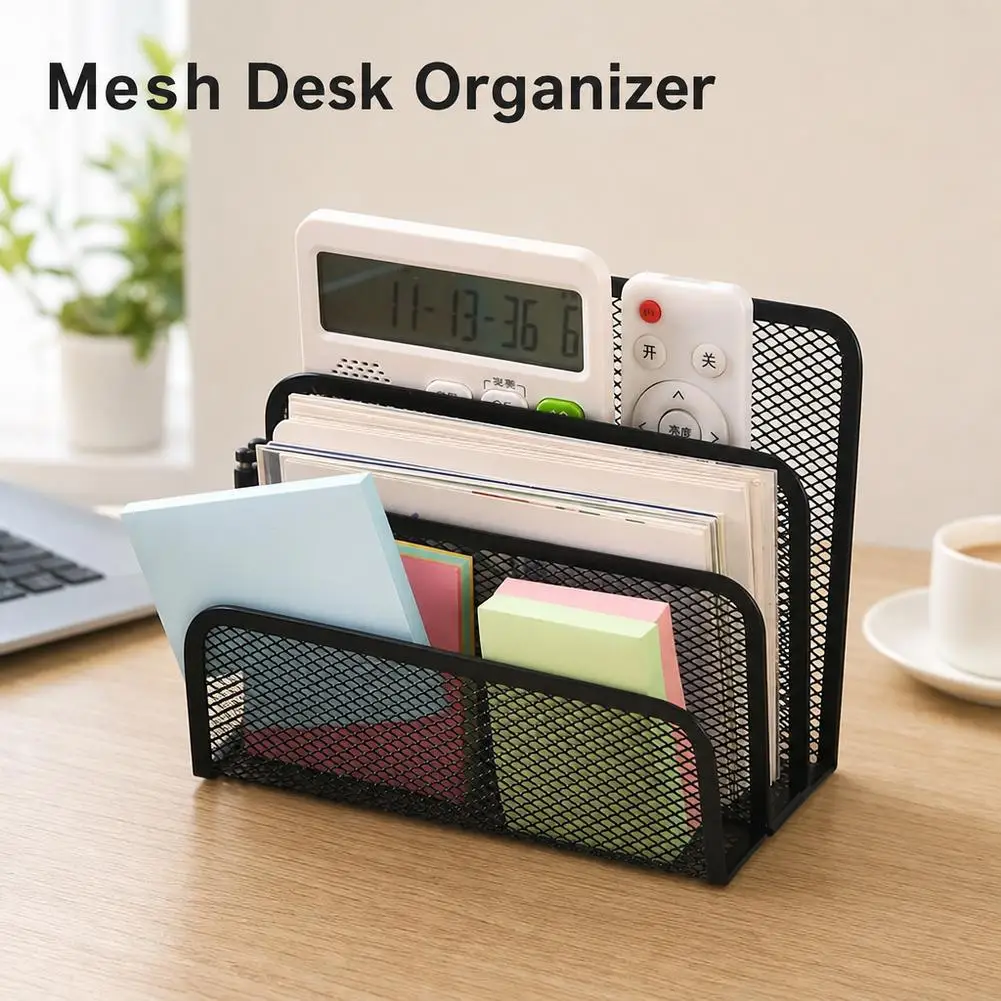 Compact Metal Mesh Desk Organizer