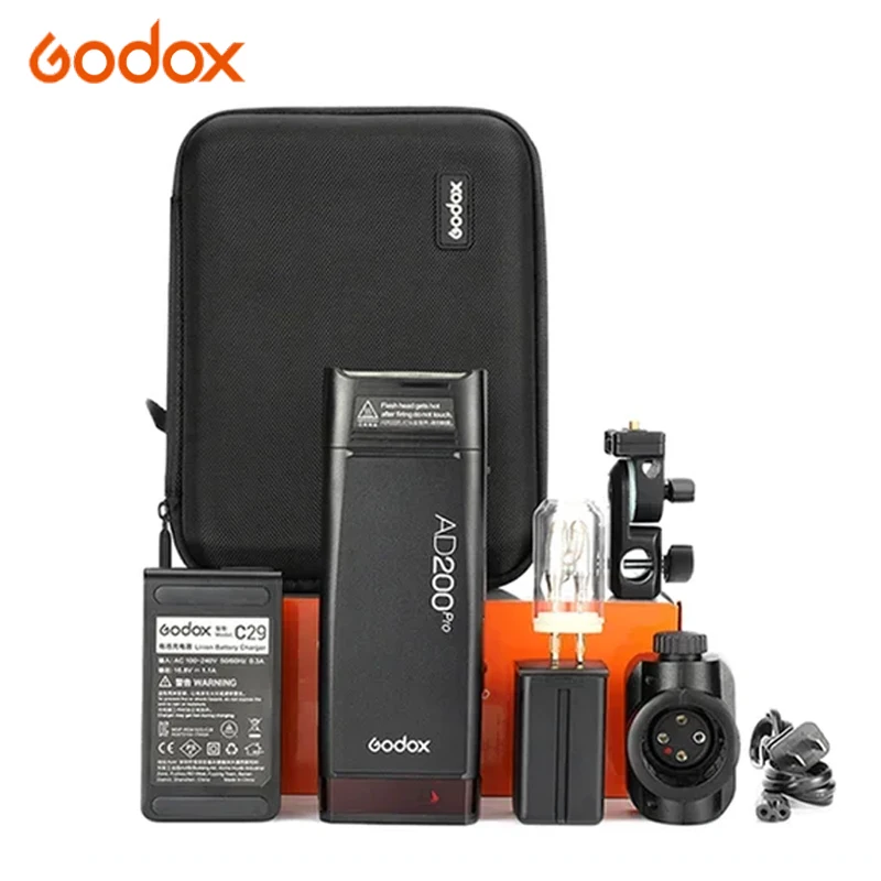 

Студийная Вспышка Godox AD200Pro, внешняя вспышка с TTL 1/8000 HSS 2,4G Wireless X System 2900 мАч