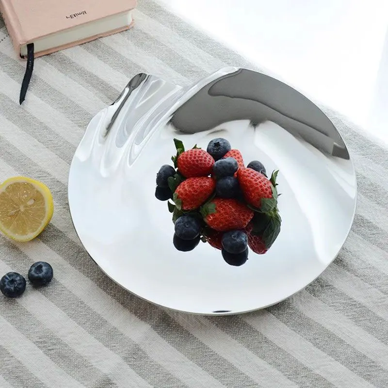 Fruit ​Bowl 304 Stainless Steel Creative Living Room Boat-shaped Fruit Bowl Fashion Bar Bowl Basket