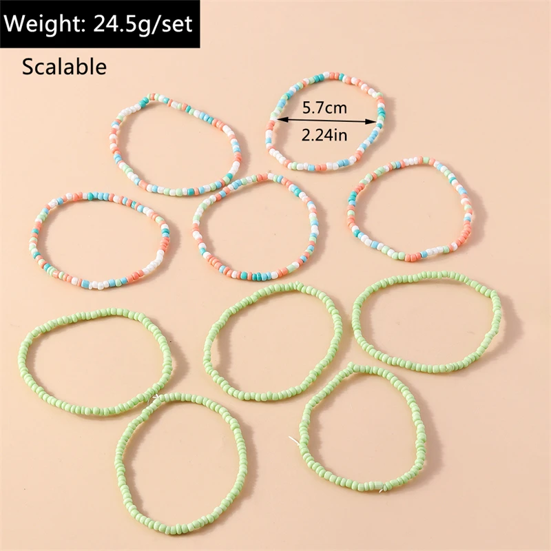 10 teile/satz böhmische bunte Perlen Armbänder für Frauen elastische handgemachte Armbänder Mädchen Party Urlaub Schmuck Dekoration – Detail 6