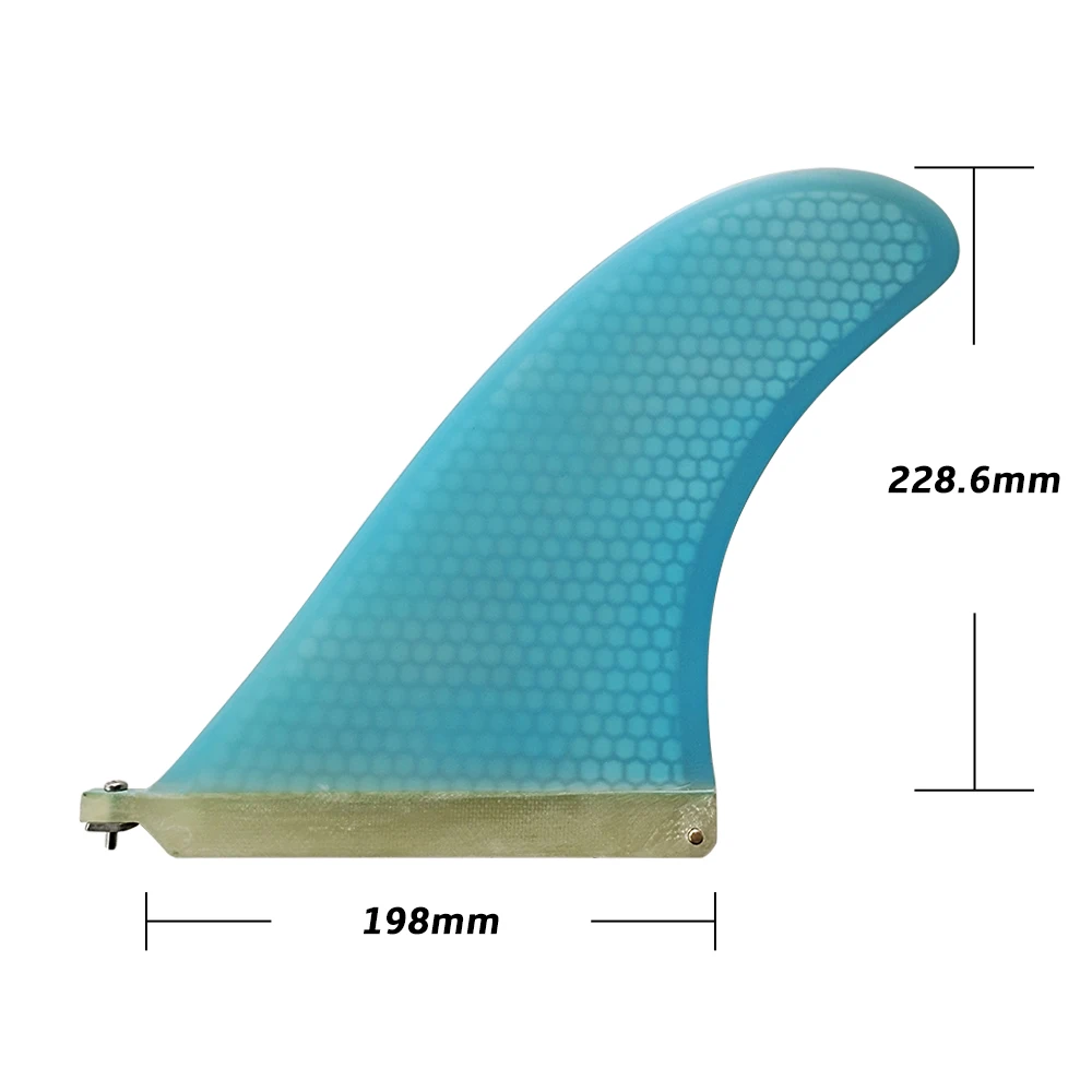 9in Quilha Surf Fin Honeycomb Single Fin Blue for Longboard Surfboard Paddle Board Accessories Center SUP Board