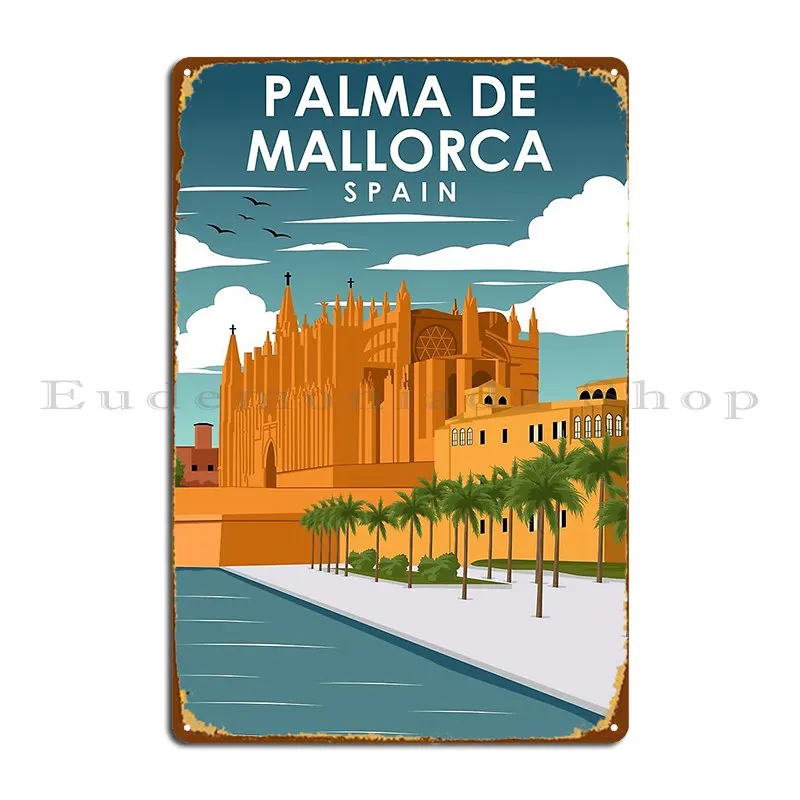 Palma De Palma Spagna Vintage Minimal Retro Travel Poster Metal Sign Garage Decoration Designs Wall Murale Tin Sign Poster