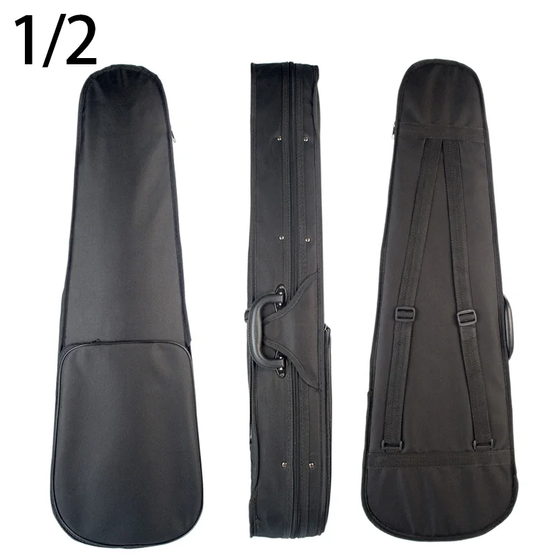 

Violin Case 1/2 Size Professional Triangular Shape Violin Hard Case -Silver Inside Violin Parts New
