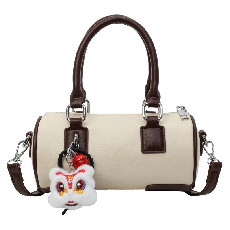 Boston Bag 2024 New Women's Bag Contrast Color Fashion Versatile High end High Capacity Casual Crossbody Handbag