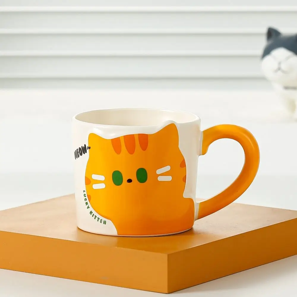 Cat Pattern Cat Coffee Cup Cute Design Japanese Cartoon Coffee Mug Ceramic Material Creative Style Ceramic Mug Gift Giving