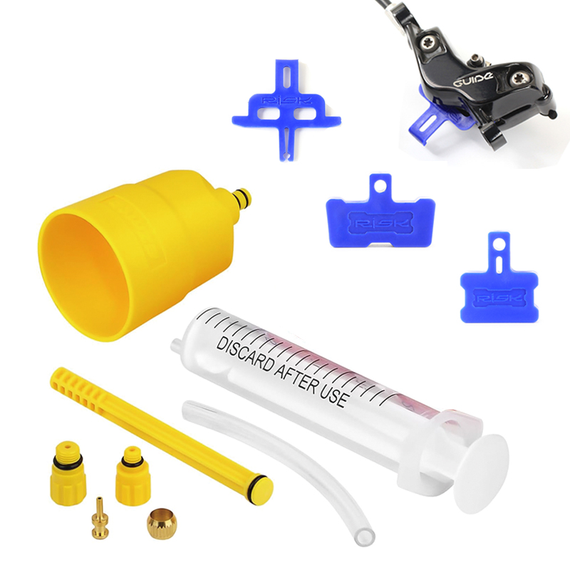 Hydraulic Brake Bleed Kit for SHIMANO Bleeding Repair Tool Set Funnel Oil Spopper with Brake Pad Spacer for Road Mountain Bike