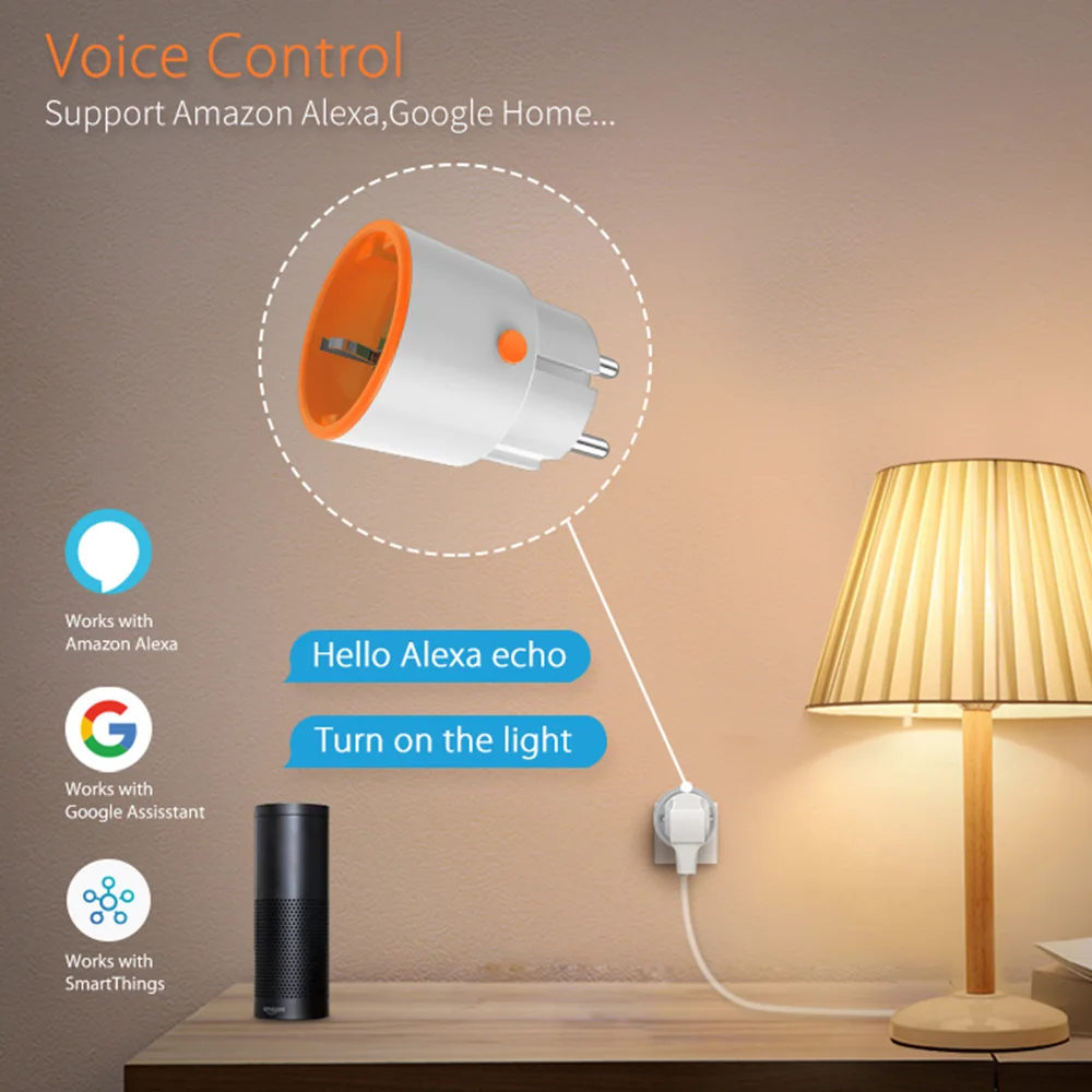 Tuya ZigBee3.0 16A ° WiFi EU Ʈ ÷ ܼƮ  ȣ Google Alexa   ۵,  ʿ 