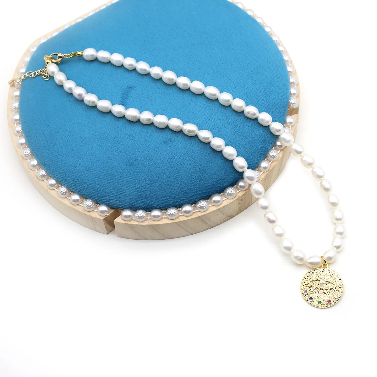 Natural Freshwater Pearl Necklace Baroque Rounds Exquisite Accessories Women Personality Necklace Girls Wedding Party Jewelry