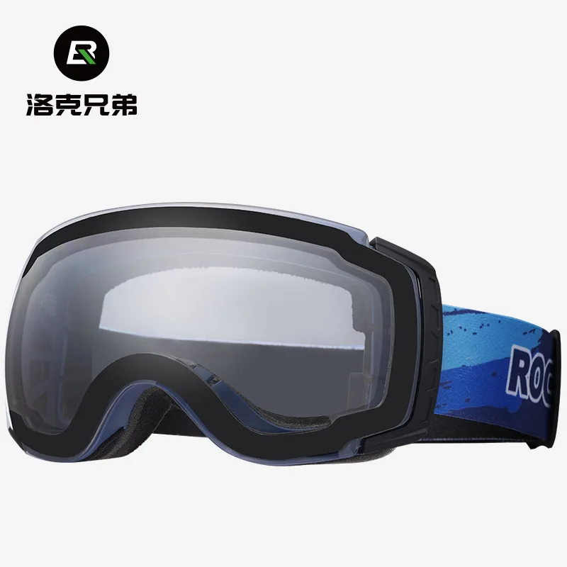 

Men's and women's single and double ski goggles, anti fog, double layer lenses, color changing, windproof large frame equipment