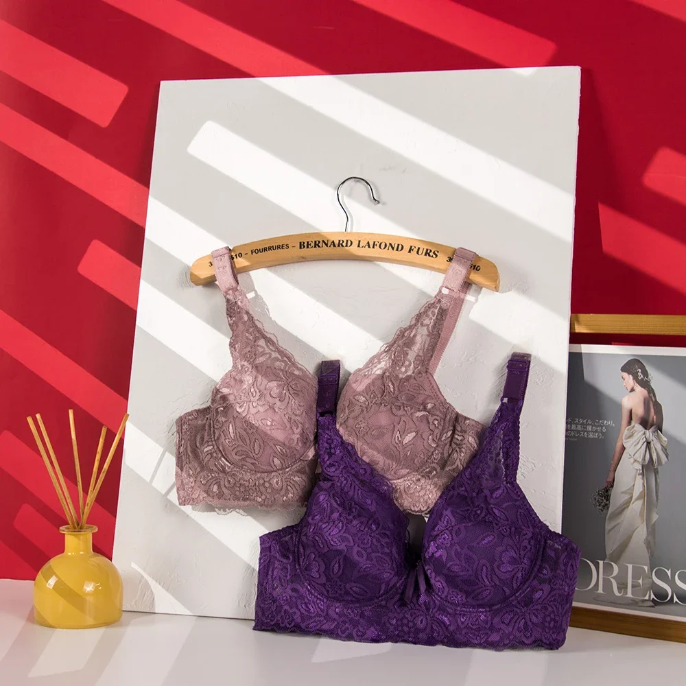 Vmint méret csipkével bras számára Női bralette Termény felső Alsónemű Nőnemű sexi Fehérnemű Széleskörű Felfekvési felület straps underwired Protekció Fel Melltartó