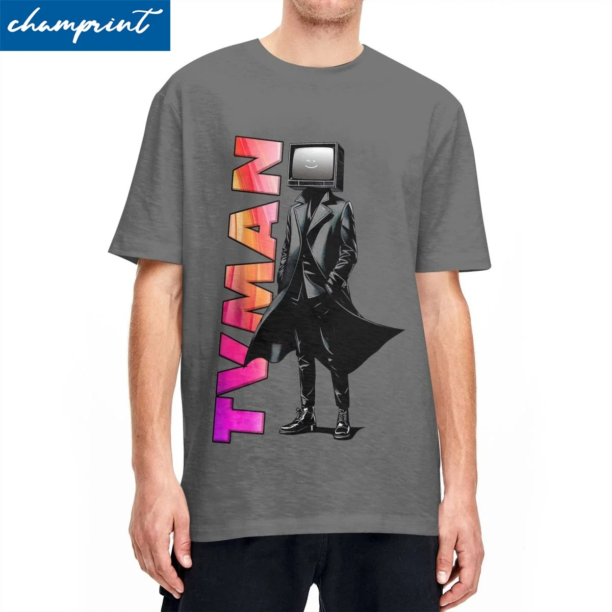 

Футболка с коротким рукавом для мужчин и женщин, смешная тенниска из чистого хлопка с круглым вырезом, топ с унитазом лыбиди, ТВ, на лето